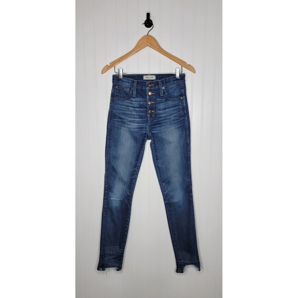 Madewell 10 inch High-Rise Skinny Jeans Stretch Medium Wash Size 26 Button Fly